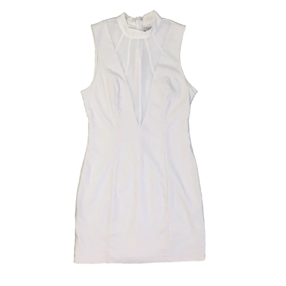 Tobi Mini Dress Stretchy Sleeveless White Sz L